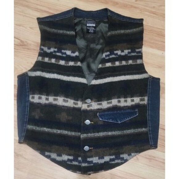 Vintage Robert Comstock Endurance Southwest Denim Vest Size Medium western wear - Picture 9 of 11